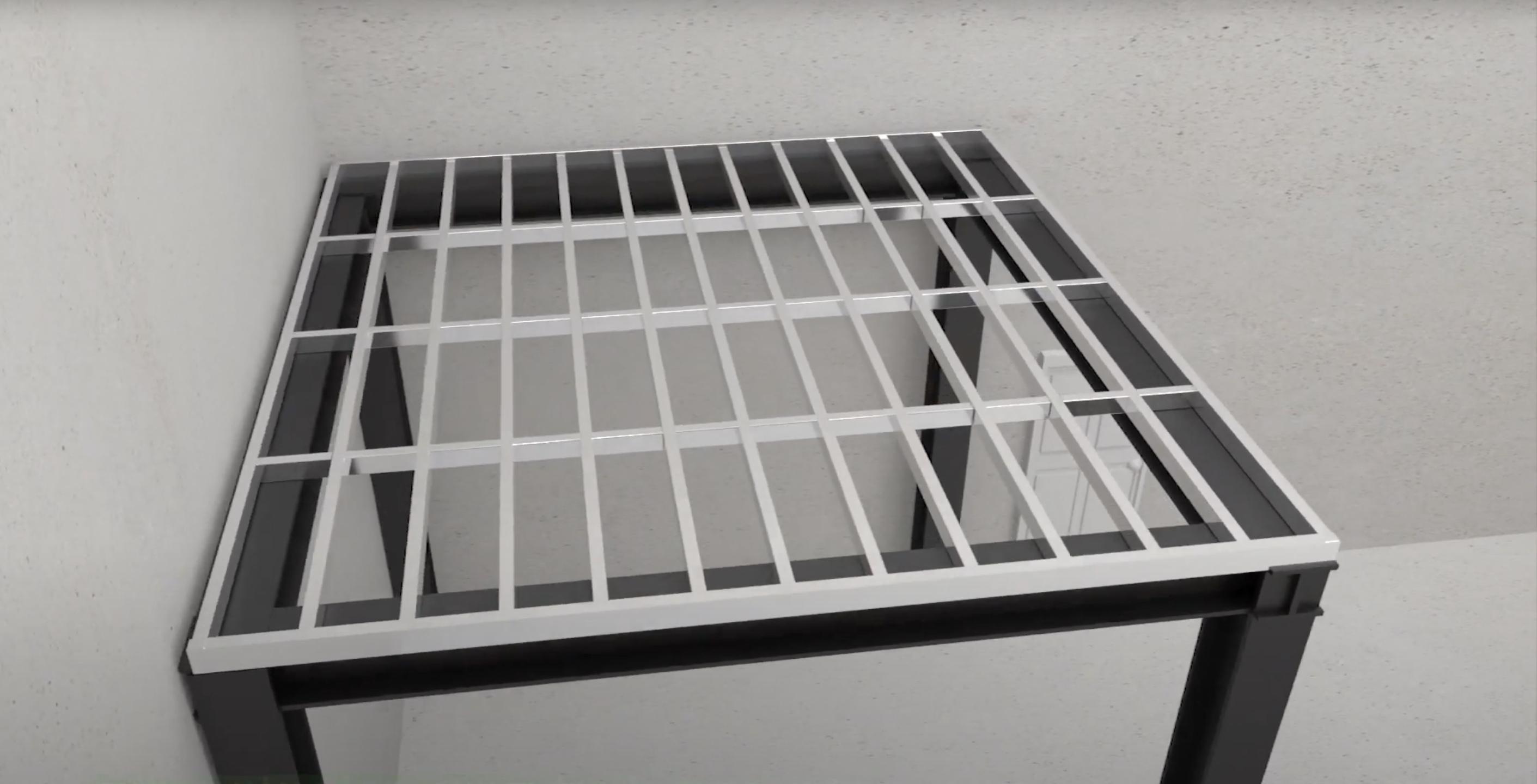 Gia cố các thanh sắt chính bằng sắt hộp 60x120mm