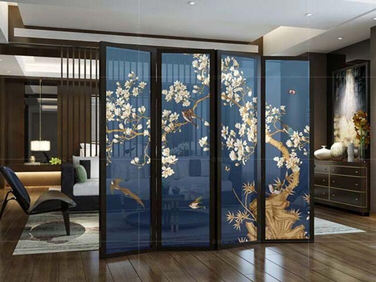 Tấm bình phong ngăn phòng tạo không gian riêng tư và điểm nhấn thẩm mỹ cho nội thất