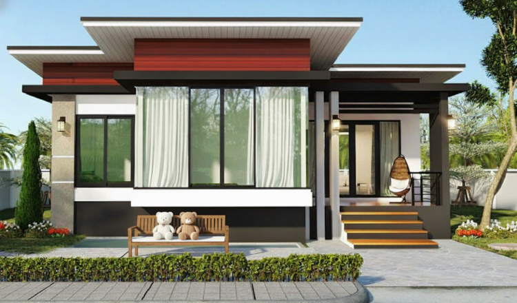 Mẫu nhà cấp 4 3 phòng ngủ 300 triệu mái bằng chữ L đẹp, tiện lợi 