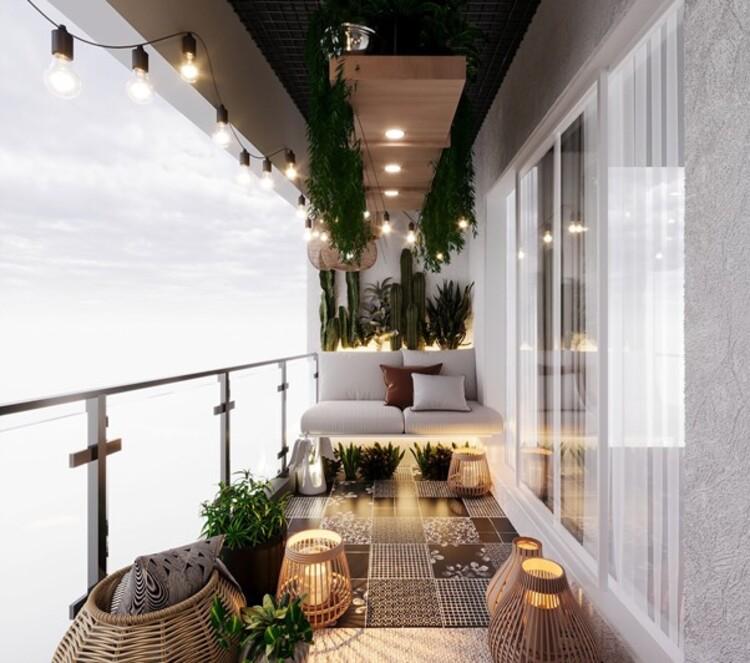 Bố trí hệ thống ánh sáng hợp lý khi cải tạo ban công chung cư