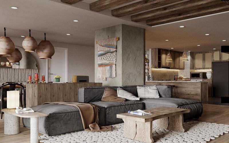 Cải tạo phòng khách theo phong cách Wabi Sabi