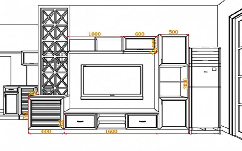 Kích thước nội thất phù hợp với phòng khách