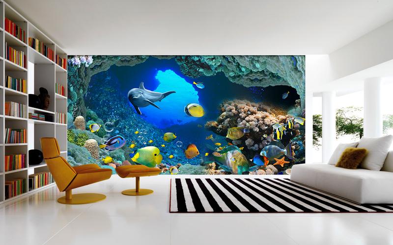 Sử dụng tranh 3D tạo điểm nhấn riêng cho việc cải tạo phòng khách