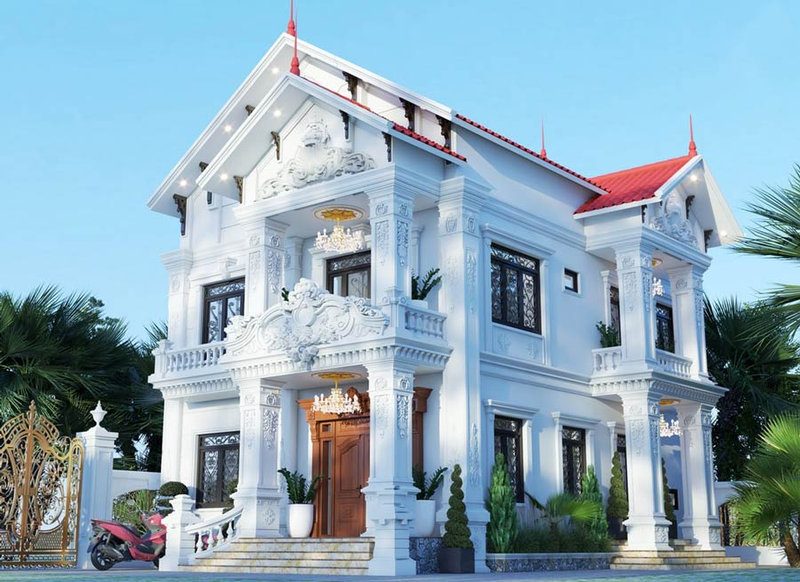 Mẫu biệt thự tân cổ điển 2 tầng 1 tỷ ở nông thôn hài hòa, tạo cảm giác dễ chịu