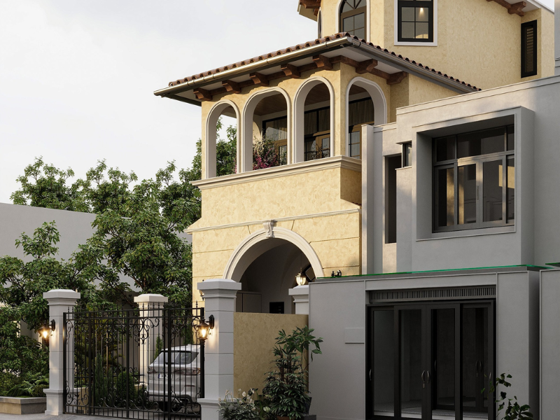 Mẫu biệt thự tân cổ điển 2 tầng 1 tỷ phong cách Địa Trung Hải đẹp, ấn tượng