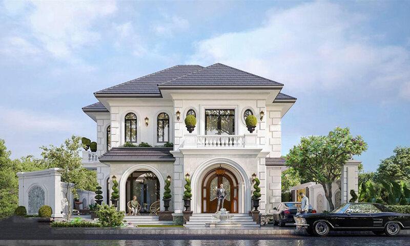 Mẫu nhà vườn biệt thự tân cổ điển 2 tầng 1 tỷ đồ sộ với vẻ ngoài uy nghi