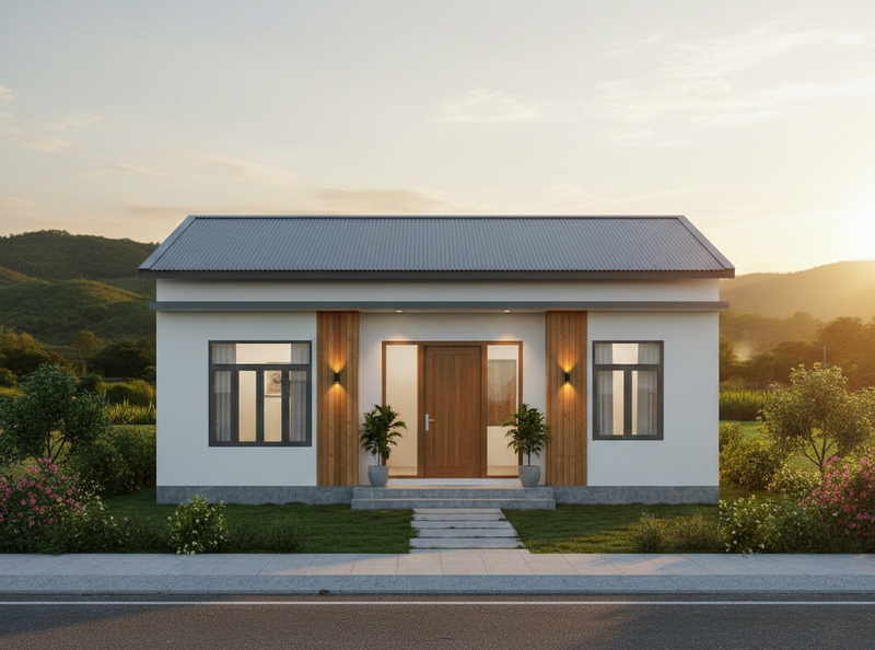 Kinh nghiệm xây mẫu nhà cấp 4 đẹp 5x20 mái tôn đẹp, tiết kiệm