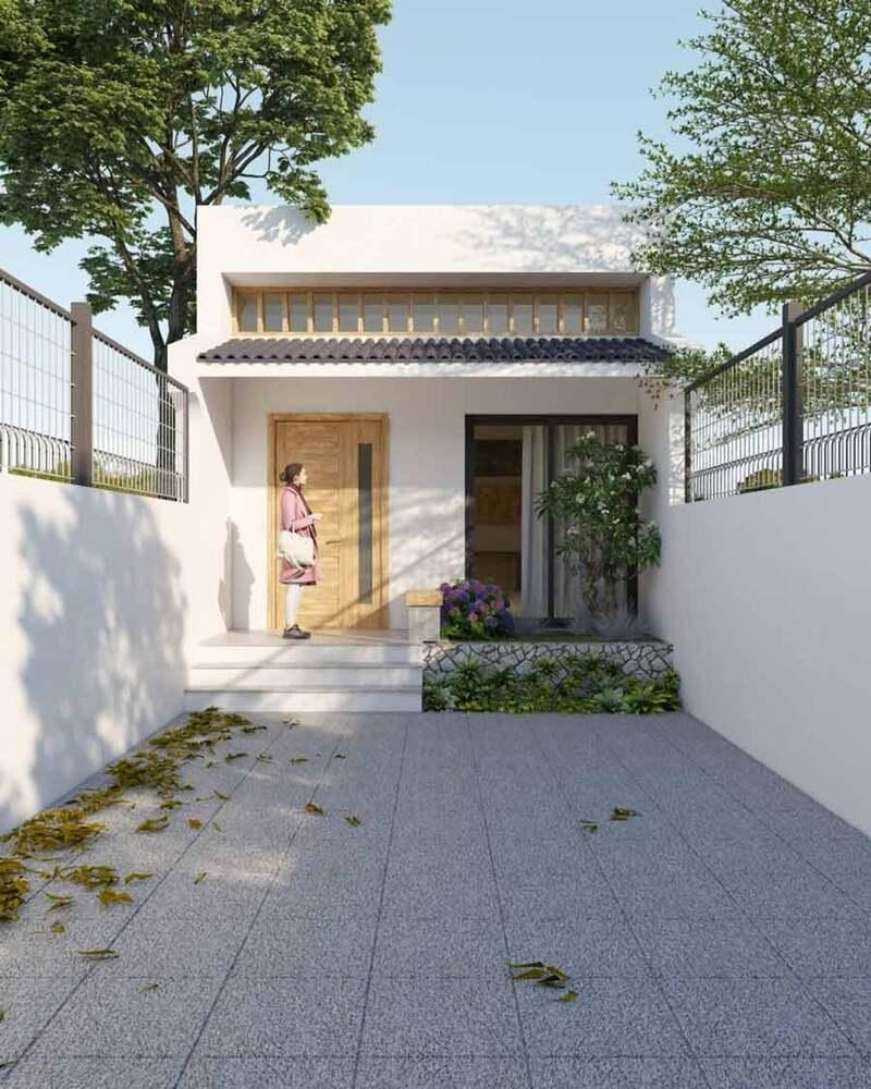 Mẫu nhà cấp 4 đẹp 5x20 mái tôn có ưu điểm về chi phí thi công thấp