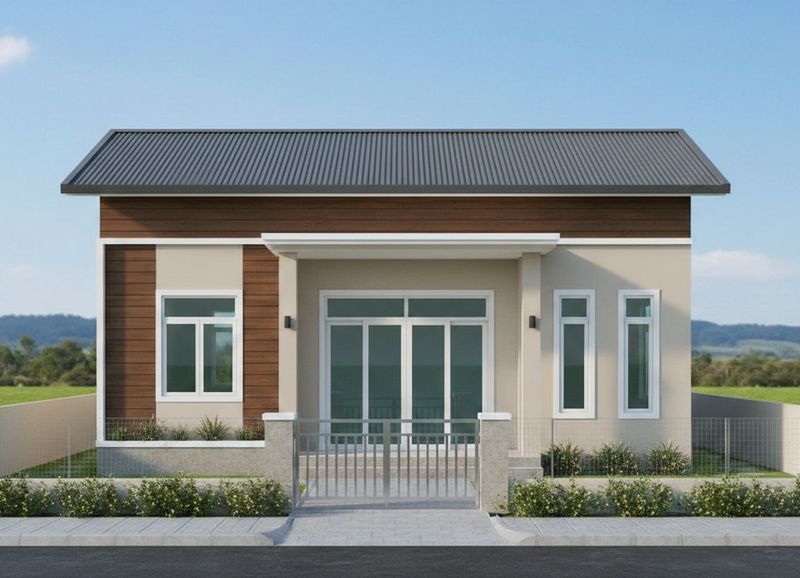 Chi phí thiết kế và thi công mẫu nhà cấp 4 đẹp 5x20 mái tôn trọn gói khoảng 925 triệu đồng