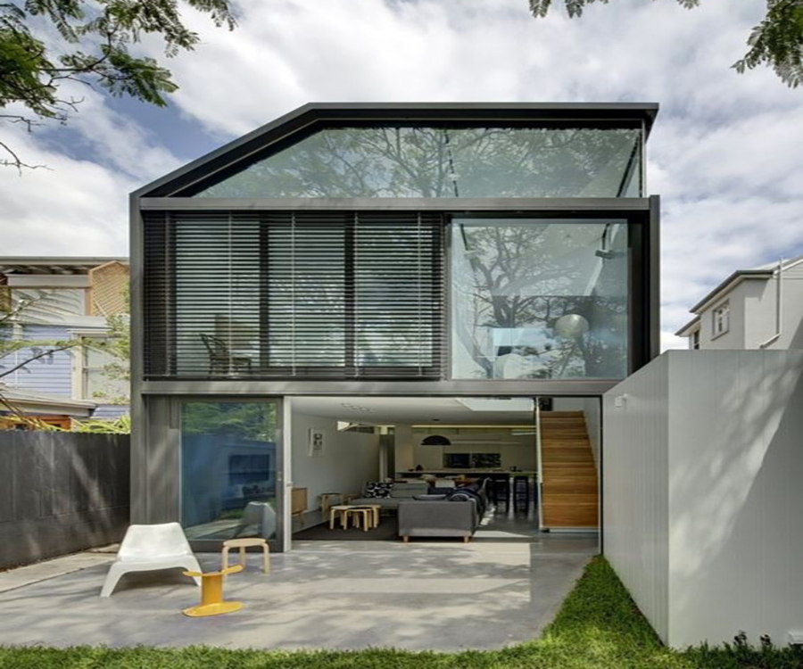 Mẫu nhà khung thép 2 tầng 5x20 đẹp, hiện đại, bền chắc