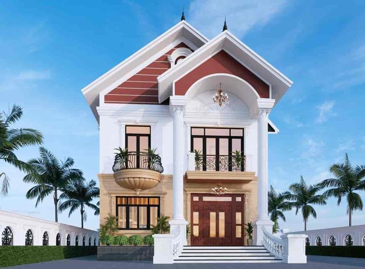Mẫu nhà mái Thái 2 tầng giá 800 triệu đơn giản, phối màu nhã nhặn