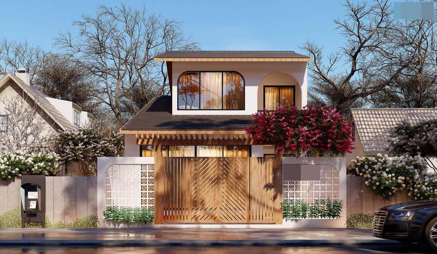 Mẫu mặt tiền nhà cấp 4 đẹp hiện đại, ấn tượng