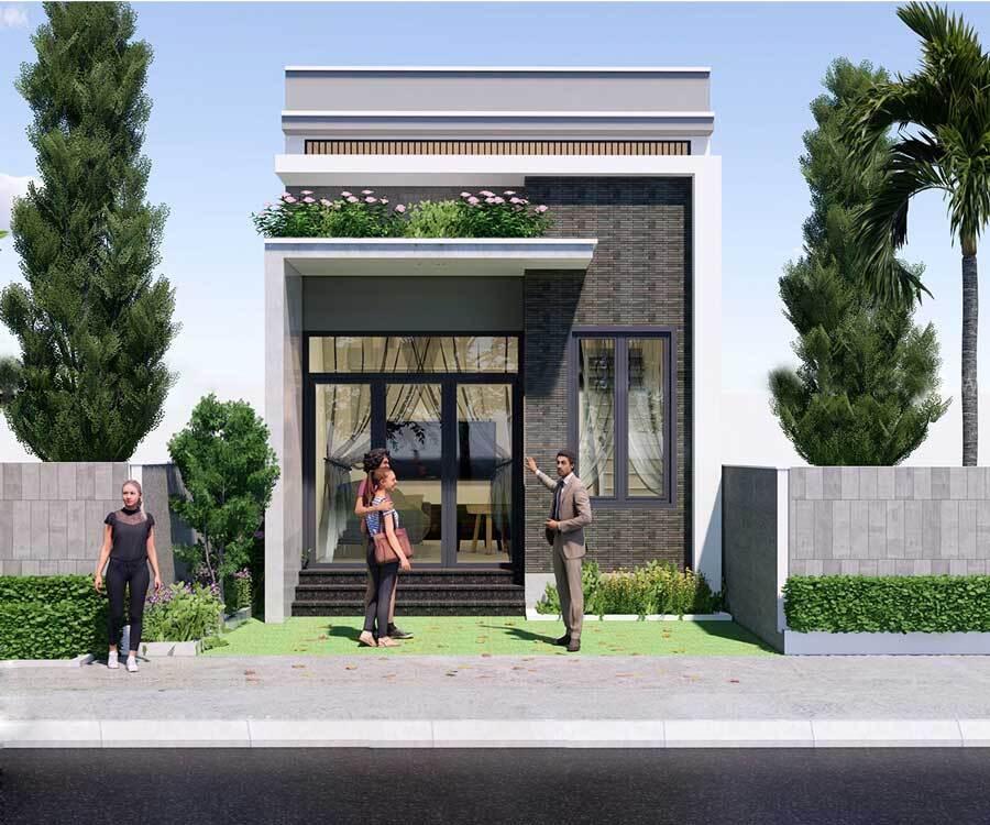 Mẫu mặt tiền nhà gác lửng 5m đẹp, hiện đại, tối ưu không gian sống