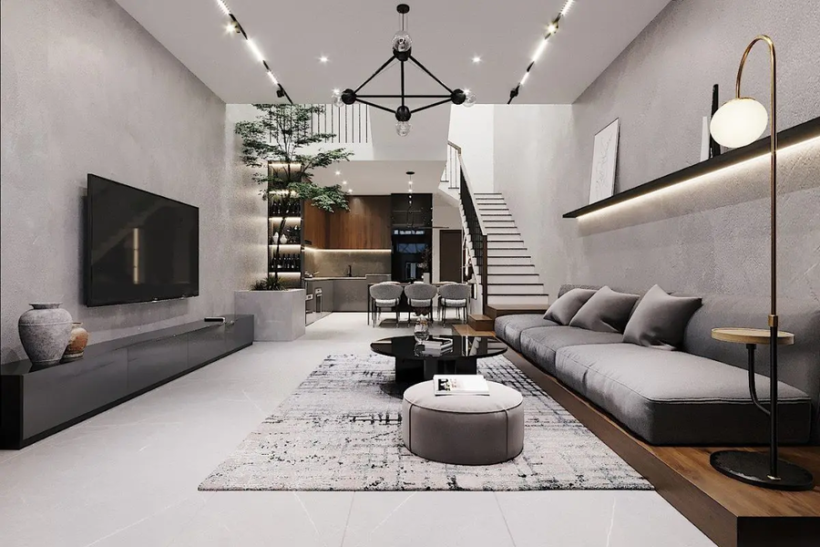 Mẫu trang trí phòng khách phong cách hiện đại, tinh tế, hài hòa