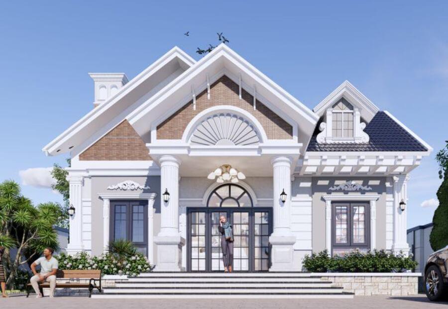 Mặt tiền nhà cấp 4 phong cách tân cổ điển sang trọng