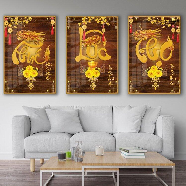 Trang trí Tết phòng khách 2026 với tranh treo tường phong thủy đang ngày càng được ưa chuộng