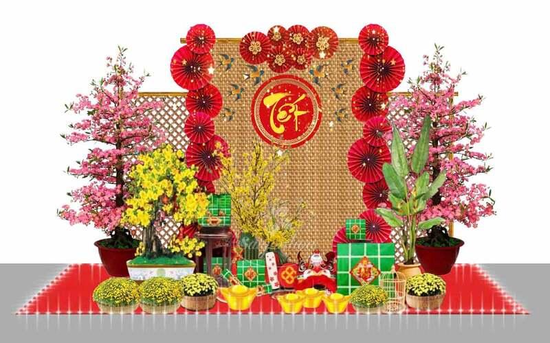 Mẫu trang trí Tết cổ truyền xuân 2026 với mô hình ý nghĩa 