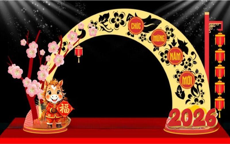 Trang trí Tết cổ truyền 2026 với mô hình linh vật 