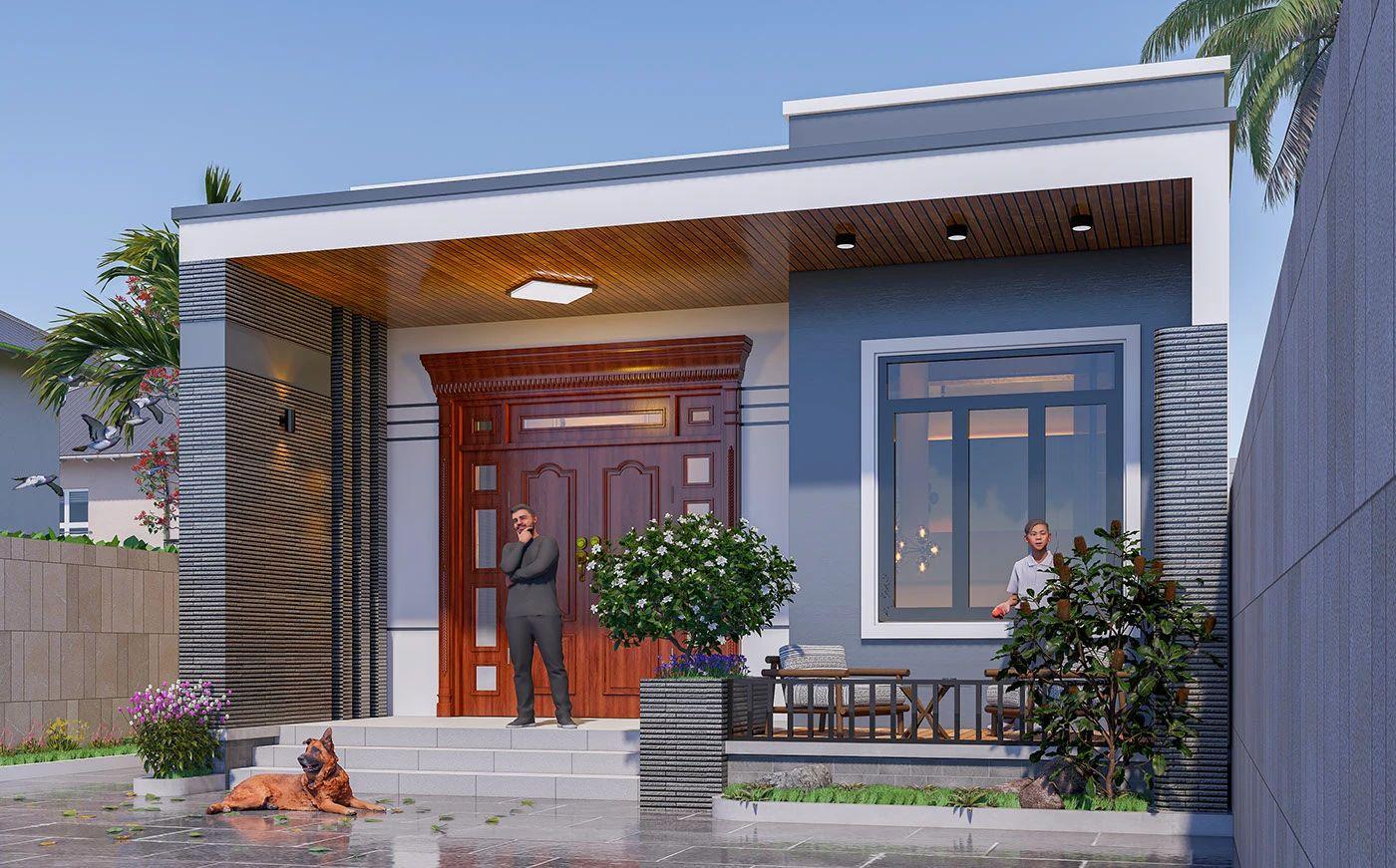 Mẫu nhà cấp 4 mái bằng giá 400 triệu tối giản không quá cầu kỳ, giúp tiết kiệm chi phí