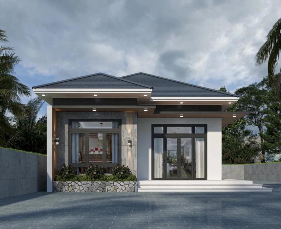 Mẫu nhà cấp 4 có 3 phòng ngủ với thiết kế đầy đủ công năng, hiện đại và sang trọng