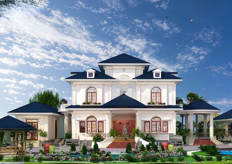 Mẫu biệt thự nhà vườn mái Thái 2 tầng đẹp, sang chảnh, gần gũi với thiên nhiên