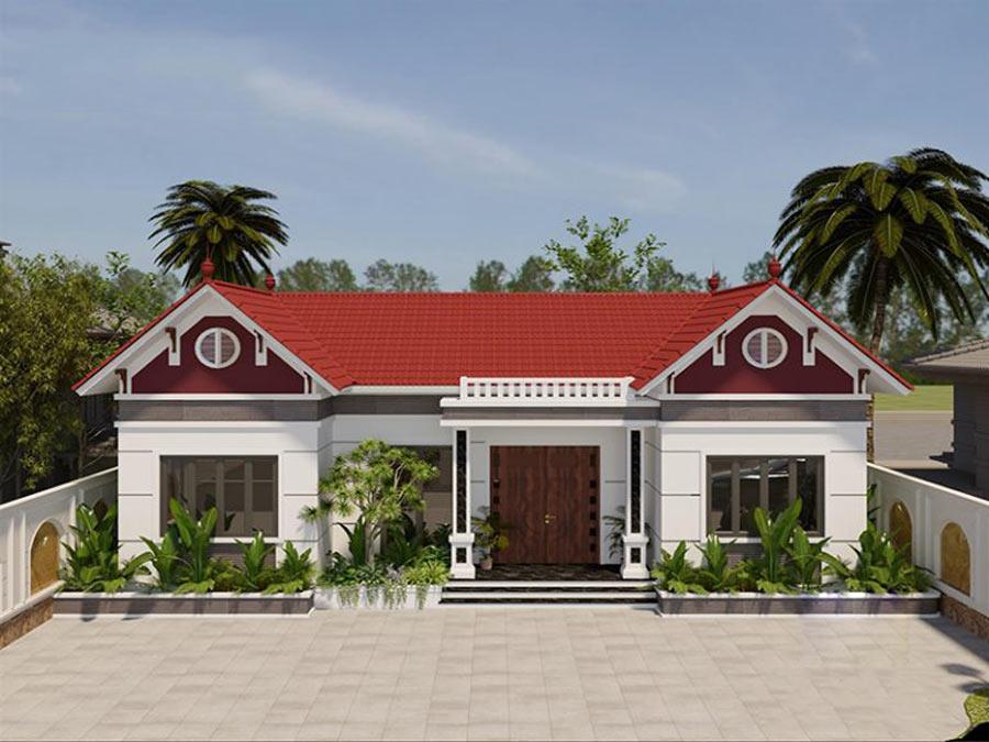 Hệ thống cửa và cửa sổ lớn giúp mẫu mặt tiền nhà cấp 4 đẹp hiện đại đủ sáng và thoáng mát