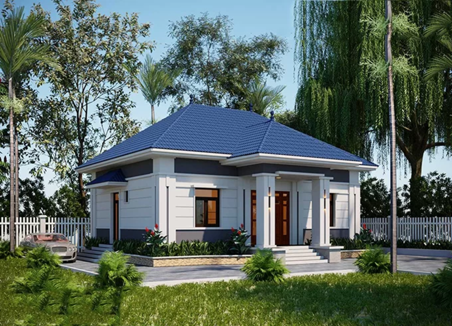 Mẫu nhà cấp 4 đẹp với 3 phòng ngủ tiện nghi, đảm bảo sinh hoạt cho mỗi thành viên