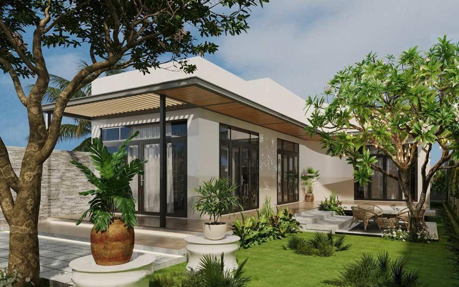 Mẫu nhà cấp 4 hiện đại thiết kế mở đón sáng tự nhiên