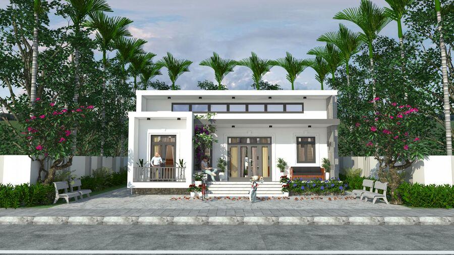 Mẫu nhà cấp 4 mái bằng đơn giản hiện đại