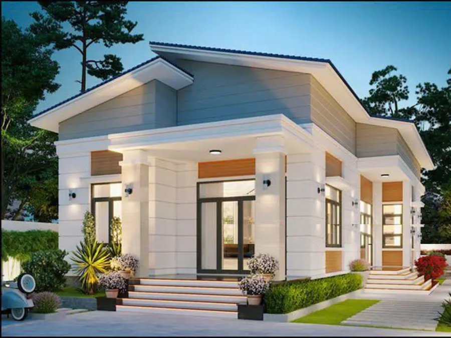 Mẫu thiết kế nhà cấp 4 đẹp hiện đại ở nông thôn