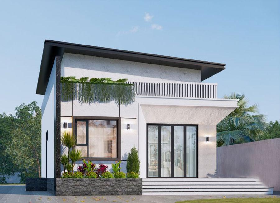 Mẫu thiết kế nhà cấp 4 đẹp với 2 phòng ngủ hiện đại, tiện nghi