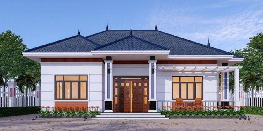 Mẫu thiết kế nhà cấp 4 mái Nhật đẹp, cân đối, hài hòa