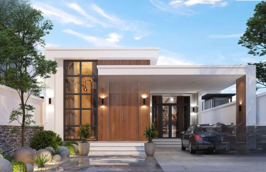 Mẫu thiết kế nhà cấp 4 ngang 10m đẹp, dễ dàng bố trí công năng khoa học