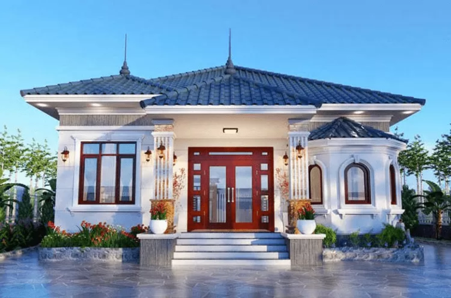 Mẫu thiết kế nhà cấp 4 mái Nhật 4 phòng ngủ đẹp, hiện đại, sang trọng