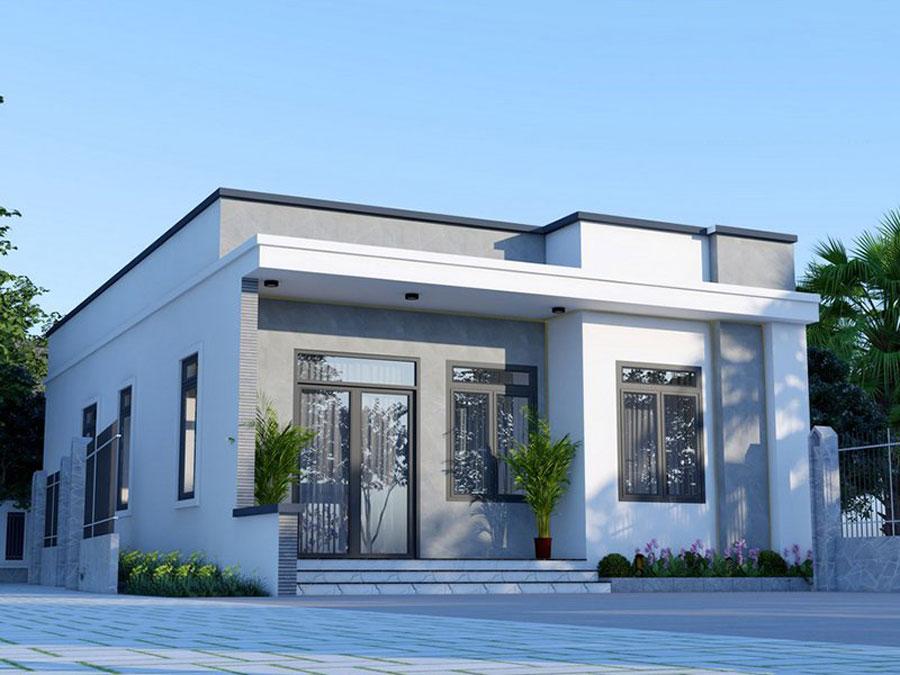 Mặt tiền nhà cấp 4 đẹp hiện đại ở nông thôn