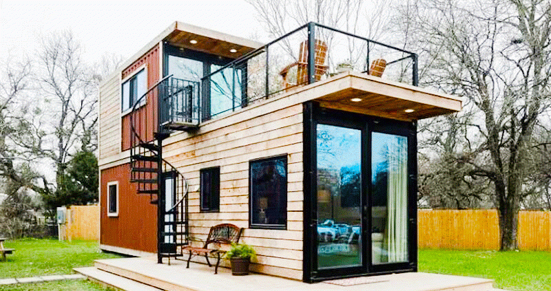 Mẫu nhà lắp ghép 2 tầng có ban công dạng container đẹp, giá rẻ