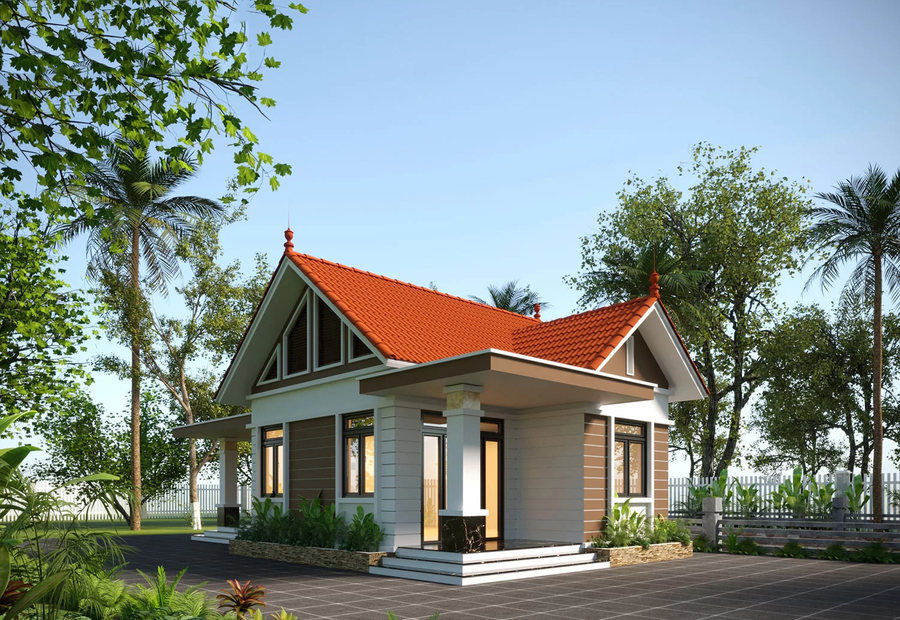 Nhà vườn cấp 4 2 phòng ngủ nhỏ gọn, tối giản nhưng vẫn đầy đủ tiện nghi