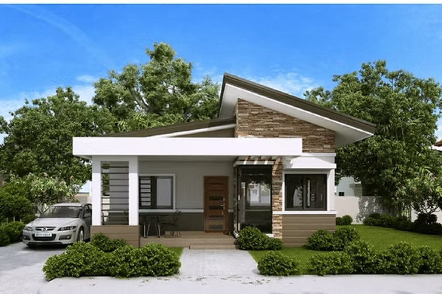 Nhà vườn cấp 4 mái lệch độc đáo, tận dụng ánh sáng tự nhiên