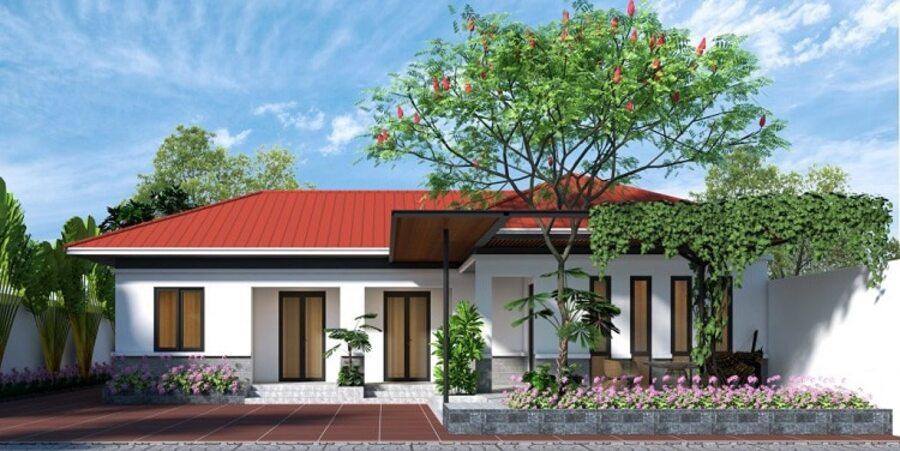 Mẫu nhà cấp 4 chữ L nông thôn tận dụng tối đa diện tích đất (Nguồn: Internet)