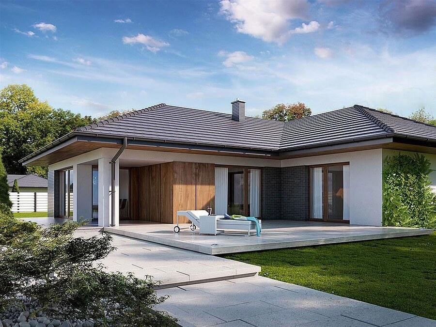 Mẫu nhà cấp 4 mái Thái chữ L tận dụng khoảng trống làm khu vực thư giãn