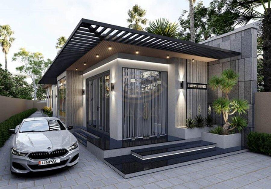 Nhà vườn cấp 4 hiện đại, thiết kế tinh gọn, tận dụng ánh sáng tự nhiên