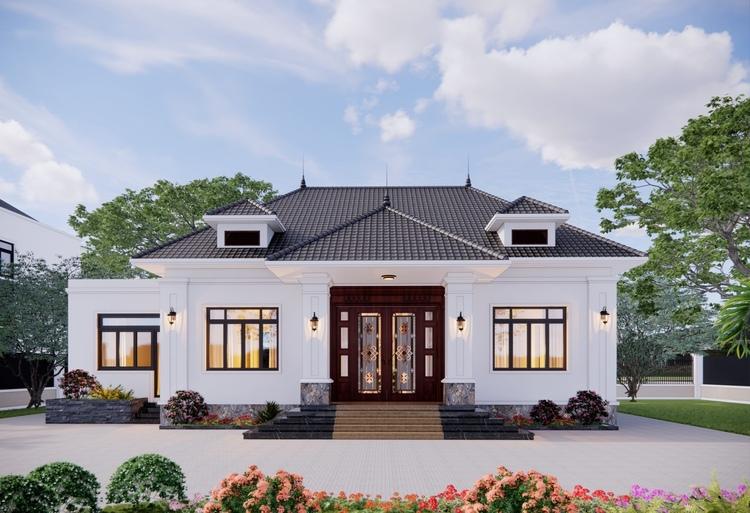 Mẫu nhà cấp 4 mái Nhật 4 phòng ngủ 500 triệu - 1 tỷ có sân vườn rộng rãi, thoáng mát