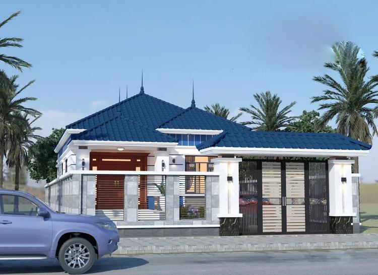 Mẫu nhà cấp 4 mái Nhật 4 phòng ngủ 800 triệu đẹp, tối ưu lưu thông gió và ánh sáng