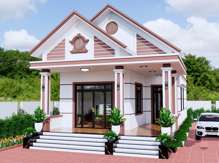 Mẫu nhà mái ngói cấp 4 truyền thống, đẹp, đơn giản (Nguồn: internet)