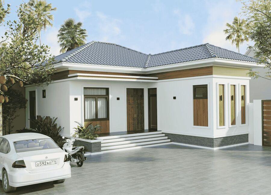 Mẫu nhà mái Thái với tông màu trung tính dịu mắt (Nguồn: Internet)