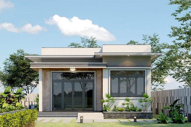 Mẫu nhà cấp 4 80m2 mái bằng đơn giản (Nguồn: Internet)