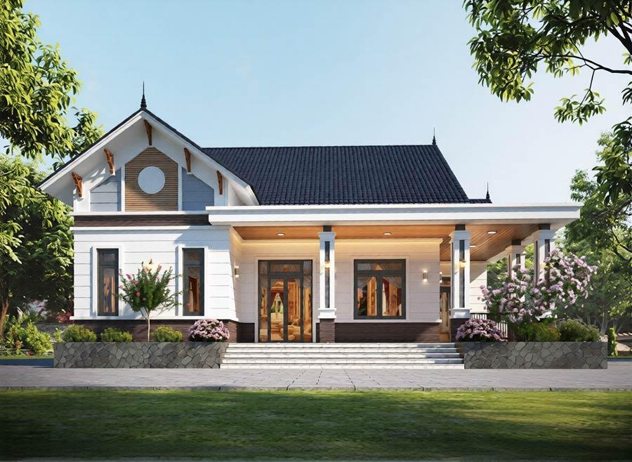 Mẫu nhà cấp 4 80m2 mái Thái được ưa chuộng hiện nay (Nguồn: Internet)