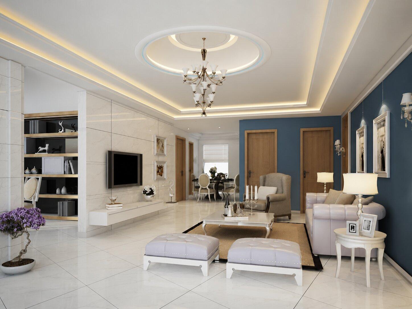 Bố trí phòng khách hiện đại cùng hệ 3 phòng ngủ tiện nghi