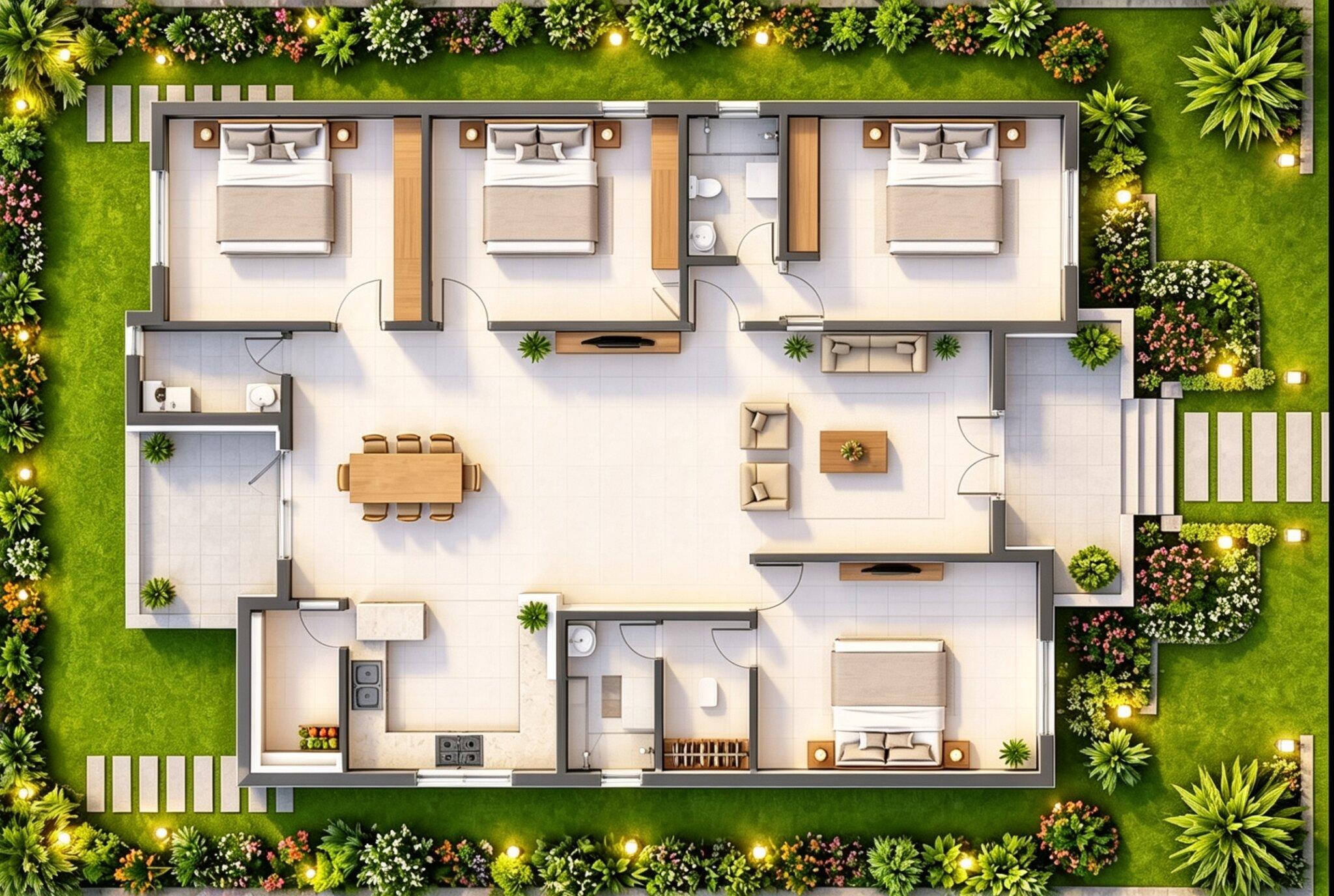 Lợi thế mặt tiền rộng giúp ngôi nhà thông thoáng và dễ bố trí không gian