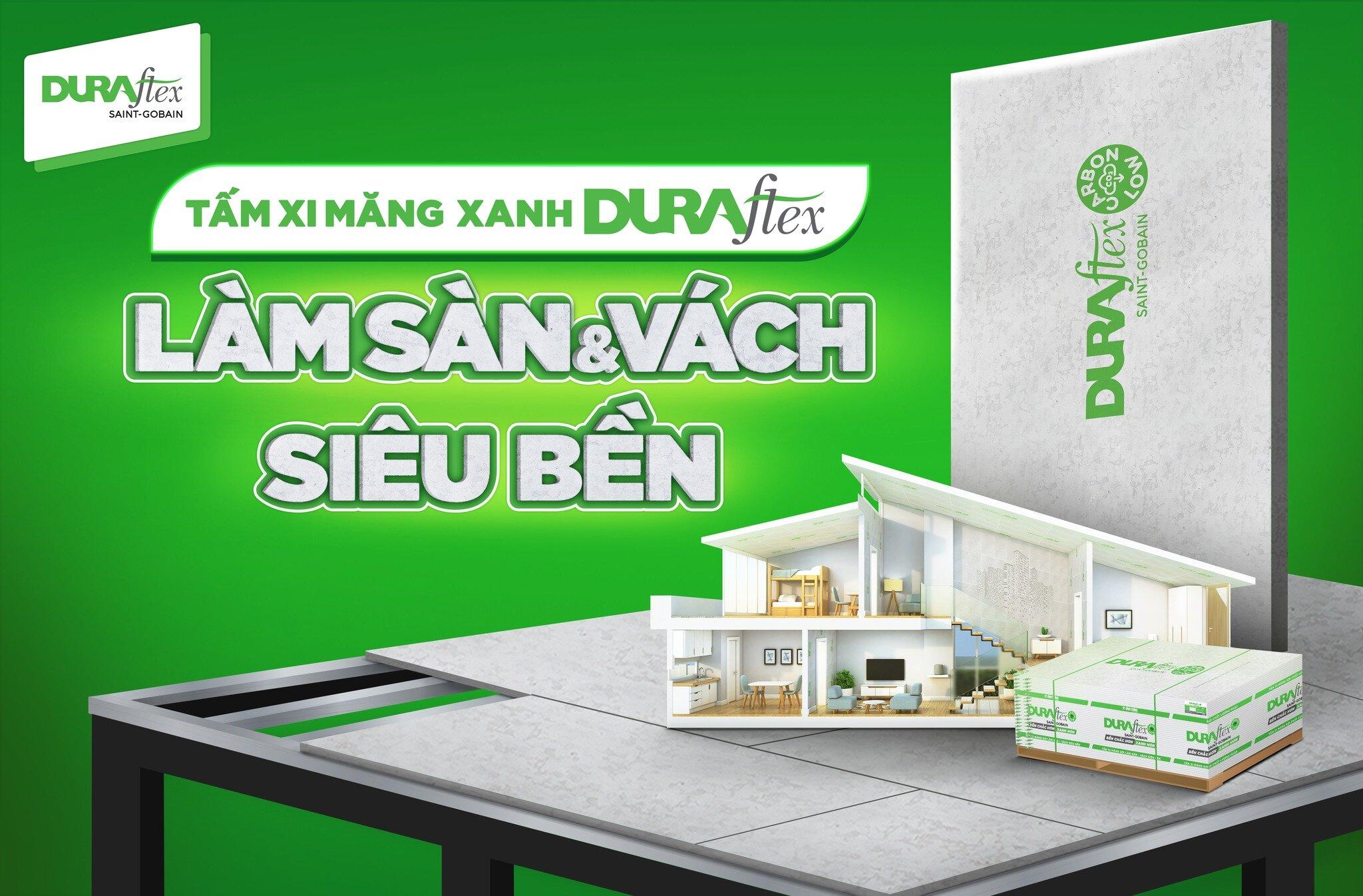Tấm xi măng xanh chuẩn Pháp cho công trình an toàn, chất lượng (Nguồn: DURAflex)